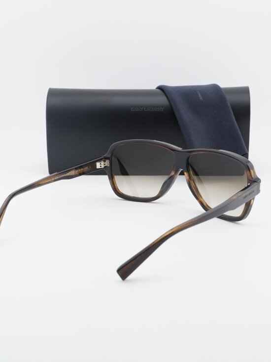 Saint Laurent SL609 CAROLYN 003 Aviator Sunglasses - Havana/Brown main image 10